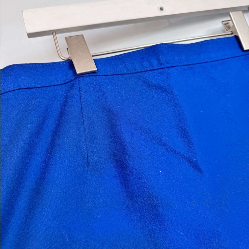 Vintage Pendleton Wool Blue Midi Pencil Skirt Size 14 - Picture 6 of 11